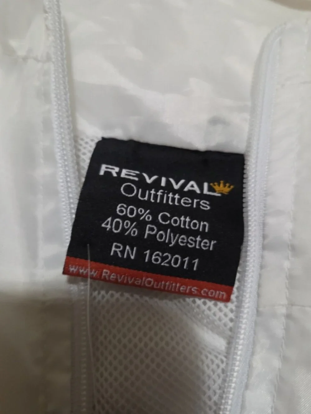 New revival mens XL white navy zip up rain jacket #03